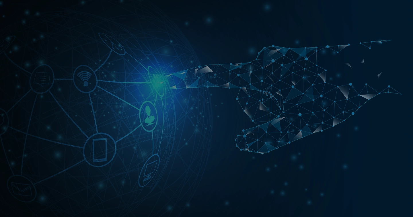 Grafica di sfondo della pagina contatti di Lumitex AI